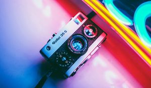 Preview wallpaper camera, neon, retro, light, colorful
