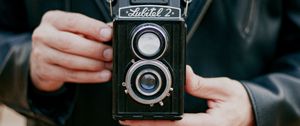 Preview wallpaper camera, retro, vintage, hands