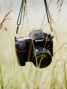 Preview wallpaper camera, technology, lens, grass