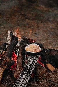 Preview wallpaper camping, bonfire, breakfast, nature