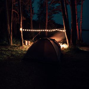 Preview wallpaper camping, hiking, garland, comfort, night