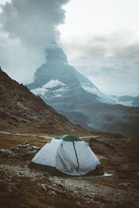 Preview wallpaper camping, rocks, mountains