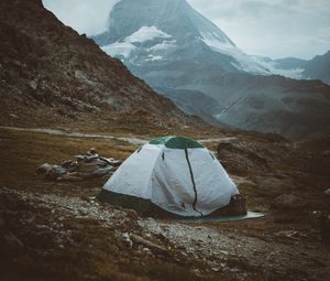 Preview wallpaper camping, rocks, mountains