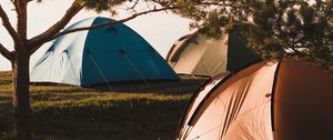 Preview wallpaper camping, tents, trees, rest