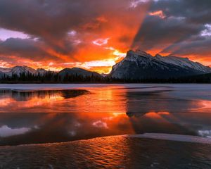 Preview wallpaper canada, alberta, banff national park, sunrise