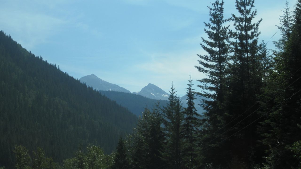 Wallpaper canada, mountains, trees, sky