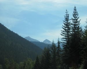 Preview wallpaper canada, mountains, trees, sky