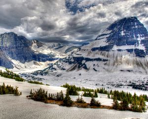 Preview wallpaper canada, park, mountains, snow, peaks, hdr