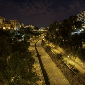 Preview wallpaper canal, bridge, lights, houses, evening