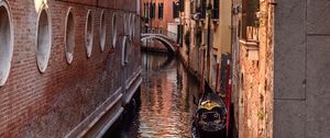 Preview wallpaper canal, building, bridge, boat, venice