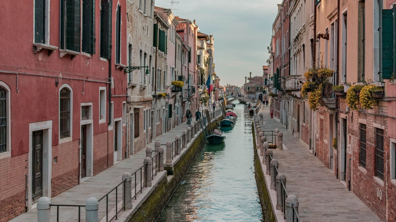 Wallpaper canal, building, street, venice, italy