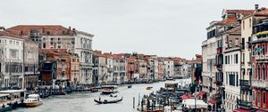 Preview wallpaper canal, buildings, boat, architecture