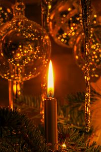 Preview wallpaper candle, ball, decorations, new year, christmas