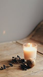 Preview wallpaper candle, berries, fruit, fire