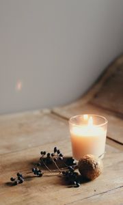 Preview wallpaper candle, berries, fruit, fire