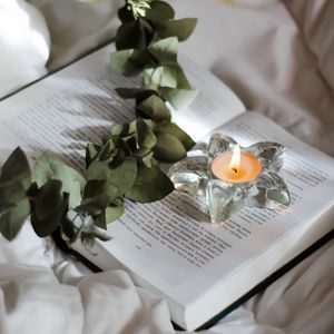 Preview wallpaper candle, branch, book