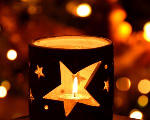 Preview wallpaper candle, candlestick, stars, bokeh