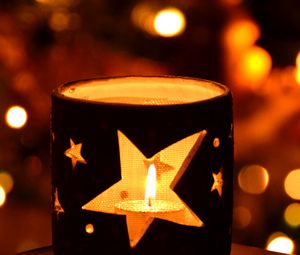 Preview wallpaper candle, candlestick, stars, bokeh