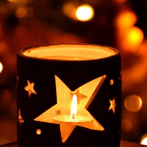 Preview wallpaper candle, candlestick, stars, bokeh