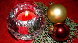Preview wallpaper candle, christmas decorations, balloons, thread, needles, attributes, holiday