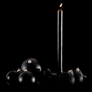 Preview wallpaper candle, decorations, balls, holiday, black