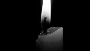 Preview wallpaper candle, fire, black and white, black