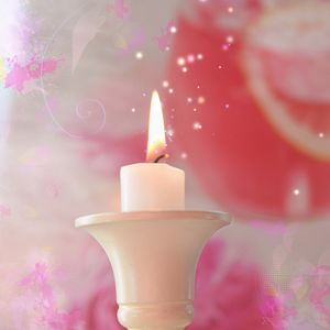 Preview wallpaper candle, fire, candlestick, pink, white