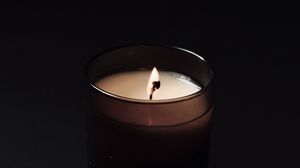 Preview wallpaper candle, fire, dark, black