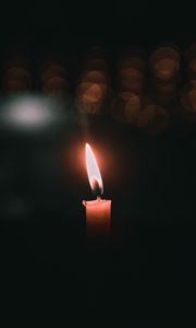 Preview wallpaper candle, fire, darkness, light