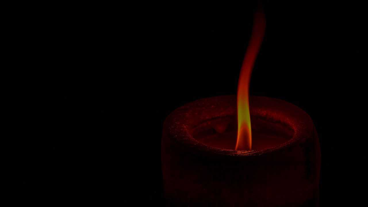 Wallpaper candle, fire, flame, dark, black background
