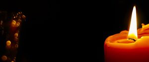 Preview wallpaper candle, fire, flame, darkness, light