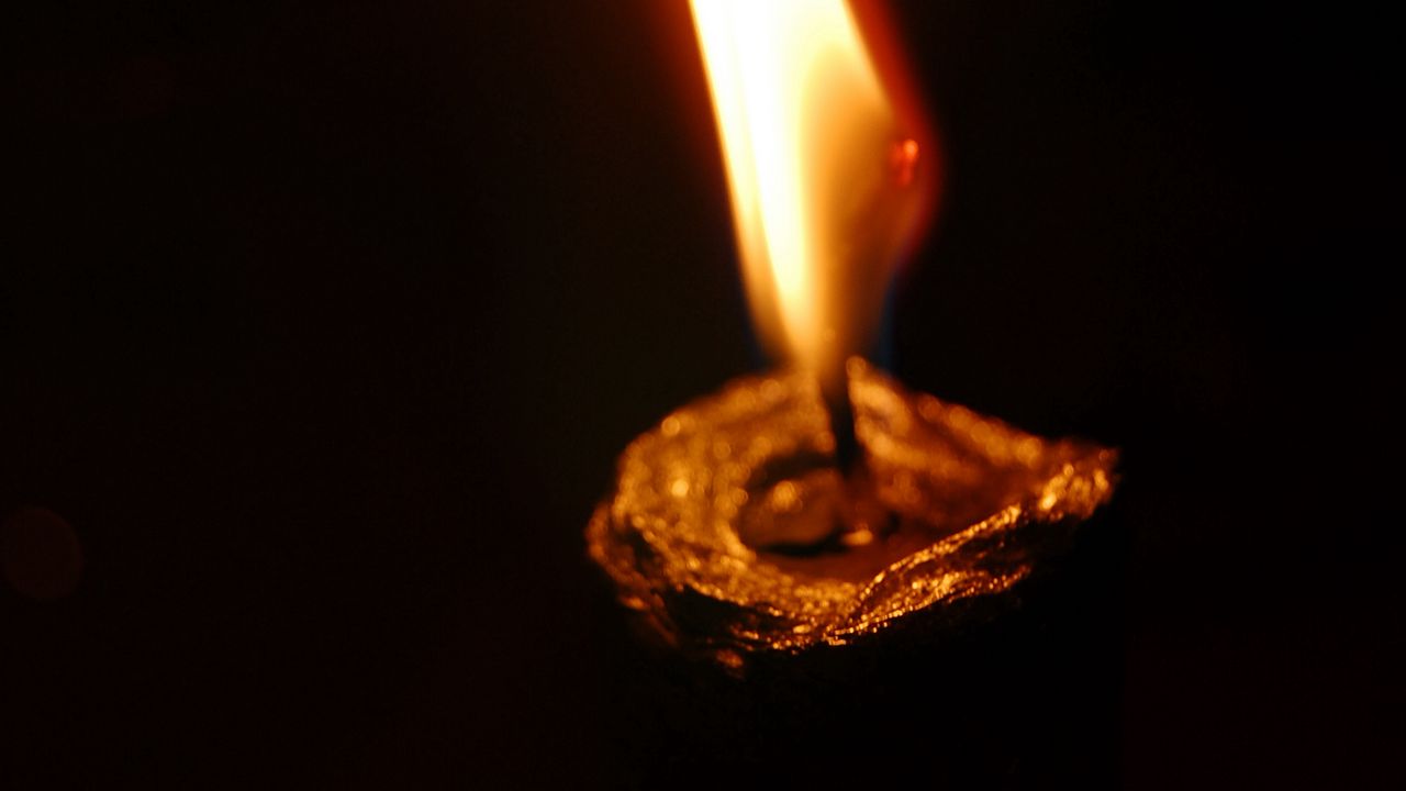 Wallpaper candle, fire, flame, night, dark hd, picture, image