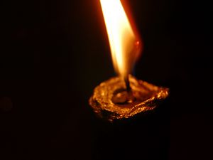 Preview wallpaper candle, fire, flame, night, dark