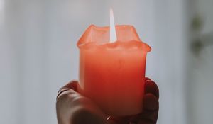 Preview wallpaper candle, fire, hand