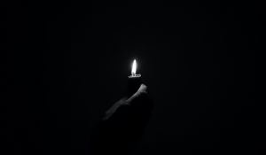 Preview wallpaper candle, fire, light, hand, black and white, black
