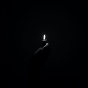 Preview wallpaper candle, fire, light, hand, black and white, black