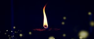 Preview wallpaper candle, flame, fire, glare, blur, dark