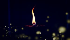 Preview wallpaper candle, flame, fire, glare, blur, dark
