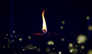 Preview wallpaper candle, flame, fire, glare, blur, dark