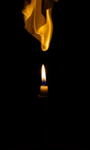 Preview wallpaper candle, flame, fire, paper, black