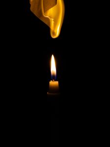 Preview wallpaper candle, flame, fire, paper, black