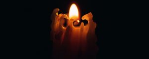 Preview wallpaper candle, flame, fire, wax, black