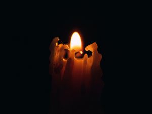 Preview wallpaper candle, flame, fire, wax, black