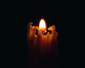 Preview wallpaper candle, flame, fire, wax, black