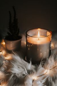 Preview wallpaper candle, flame, fire, comfort, garland