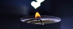 Preview wallpaper candle, flame, heart, glare