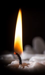 Preview wallpaper candle, flame, wick, macro