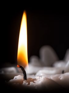 Preview wallpaper candle, flame, wick, macro