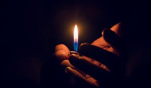 Preview wallpaper candle, hand, flame, dark