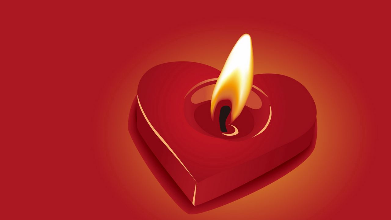 Wallpaper candle, heart, fire